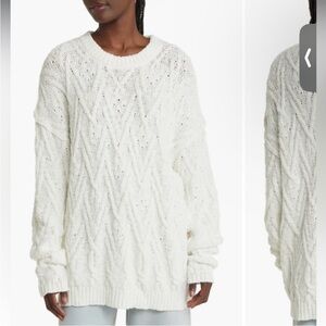Cozy Cable Knit Sweater - White